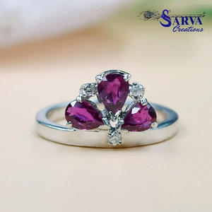 แหวนดีไซน์ดอกไม้ธรรมชาติ925เครื่องประดับเงินสเตอร์ลิงแหวนปรับแต่งเครื่องประดับผู้ผลิต sarva การสร้างอุทัยปุระ - Product Image 2