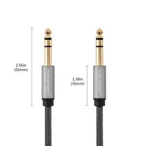 Cable de Audio Focanden de 6.35mm Macho a Macho, Carcasa de Aluminio, Blindaje de PVC Trenzado, para Consola de Mezclas y Piano Digital - Product Image 2