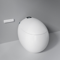 Nouveau design forme d'œuf rond moderne auto lift bidet électrique wc commode cuvette de toilette intelligente automatique fulsh noir toilette intelligente