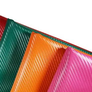 Tas bagasi pria, PU kulit sintetis diagonal tenun serat karbon untuk kursi mobil produk kulit grosir
