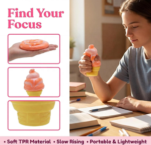 Jouet sensoriel anti-stress en forme de cornet de crème glacée à presser, à remontée lente, en EVA, pour soulager l'anxiété, à partir de 14 ans - Product Image 5