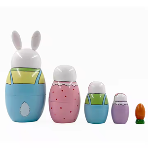Conejito de Pascua Clasificación y apilamiento Juguetes Matroshka de madera Muñecas anidadas Festival Presente - Product Image 2