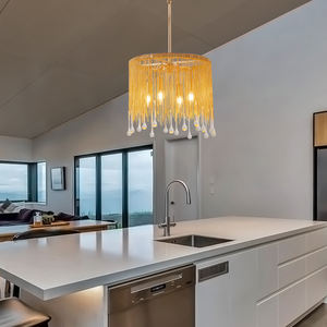 Lámpara de Techo Dorada de Lujo para Hotel, Villa u Hogar, con Cadena de Hierro y Borlas, E26 - Product Image 6