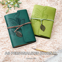 Carnet de notes personnalisé A6 en cuir rigide, journal à feuilles mobiles, planificateur