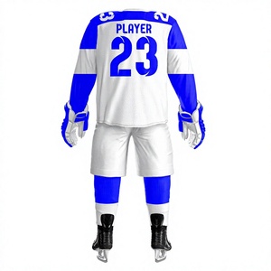 Uniforme de Hockey sobre Hielo Personalizado LONG MISSION INDUSTRY, Azul y Blanco, Impresión por Sublimación, para Hombre Adulto, Transpirable, Poliéster, Servicio OEM, Deportivo - Product Image 3