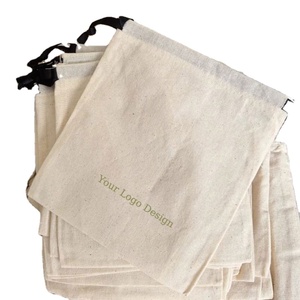 Pochette en toile de coton bio beige avec cordon de serrage, design gratuit, écologique, pour bijoux, bagues, boucles d'oreilles, bracelets et lunettes - Product Image 1