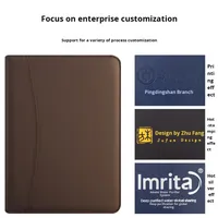 Carpeta Multifuncional Azul A4 con Cierre, Bolsa con Tablero de Escritura, Portadocumentos de Negocios, Bolsa de Cuero con Doble Compartimento