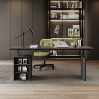 Bureau de travail en bois massif de fabrication artisanale à 3 tiroirs, design moderne, style luxe léger, bureau réglable en hauteur