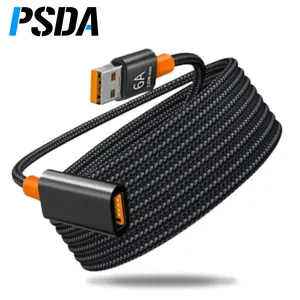 PSDA 3D 1.5m 6A USB 3.0 연장 케이블 여성 남성 연장 코드 컴퓨터 카메라 용 고속 전송 데이터 케이블