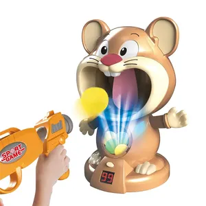 Çocuklar yürüyüş mobil sincap hareketli Hamster hedef oyuncaklar etkileşimi besleme oyunu EVA yumuşak top çekim oyuncak Guns Airsoft