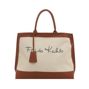 Bolso Tote de Lona Estilo Vintage con Ribete de Lona, Gran Capacidad, Bordado, Bolso de Hombro para Mujer, Cierre de Cremallera, Logotipo Personalizado - Product Image 1