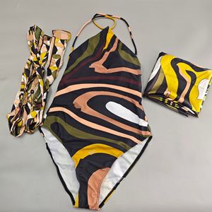 2026年ビーチウェア ポリエステル製ワンピース水着 ビキニ水着 ヘッドバンド付き レディース水着 スカーフセット付き 卸売 - Product Image 1