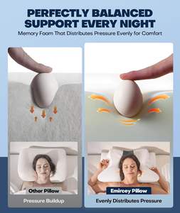 Sommeil Médecin Approuvé Refroidissement Orthopédique Mousse À Mémoire Oreiller Conception De Contour Ergonomique pour Dormeur Latéral Adultes Cervical - Product Image 6