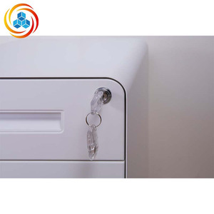 3 Drawer Mobile Pedestal White Lockable Rolling File Cabinet Under <b>Desk</b> Office Storage - Product Image 5