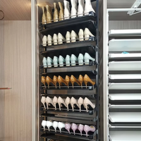 UZIA-10-8.6 Rak Sepatu Aluminium Putar Konvertibel Desain Hemat-Ruang untuk Penggunaan di Rumah/Makan Malam - Lemari Berdiri Modern