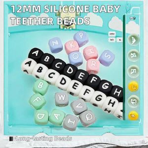 Handmade 12Mm <b>Silicone</b> Baby Molar Cross-Border English <b>Beads</b> Fork Wholesale From Factory for Teething Craft Supplies - Product Image 3