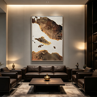 Art mural abstrait 3D moderne, fait main, grand format, luxueux, illuminé, décoration intérieure, peintures LED pour le bureau, l'hôtel et la maison
