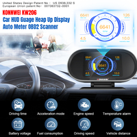 Vehículo HUD KONNWEI KW206 Car Heap up Display GAUGE OBDII EOBD Escáner de diagnóstico