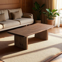 Table basse rectangulaire moderne et simple en pin massif avec structure en bois, forme tatami, mobilier haut de gamme pour salon