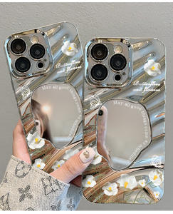 Mariposa flor espejo pulsera galvanizada TPU astilla funda de teléfono móvil para <span class=keywords><strong>iPhone</strong></span> 8 X <span class=keywords><strong>Xr</strong></span> Xs 11 12 13 14 15 16 Pro Max cubierta - Product Image 4