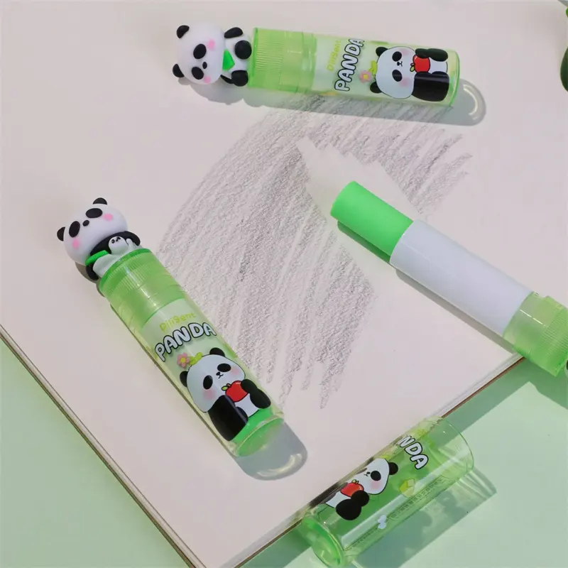 Borrador retráctil Panda lápiz labial diseño lápiz infantil borradores de animales lindo elegante lindo papelería coreana