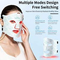 Masque facial LED fourni par l'usine, 276 LED en silicone, 3 couleurs de luminothérapie, infrarouge proche, refroidissement par glace