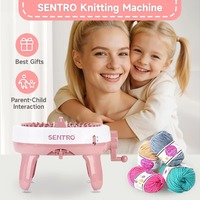 YT Sentro Petite Machine à Tricoter Manuelle Circulaire à 48 Aiguilles pour Chaussettes, Bonnets et Écharpes, avec Compteur de Rangs, pour Tricot DIY à Domicile