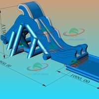 Parc aquatique gonflable géant avec toboggan, pour adultes