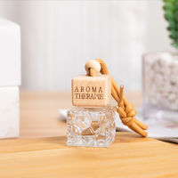 Diffuseur de désodorisant de voiture aromathérapie avec logo personnalisé Bouteille en verre de 6ml Boîte d'application d'impression avec bouchon à vis en bois pour soins personnels