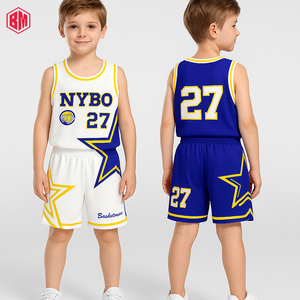 Ensemble de maillots de <span class=keywords><strong>basket</strong></span>-ball personnalisés pour jeunes, uniformes de <span class=keywords><strong>basket</strong></span>-ball respirants pour enfants avec maillot de <span class=keywords><strong>basket</strong></span> personnalisé pour l'équipe - Product Image 1