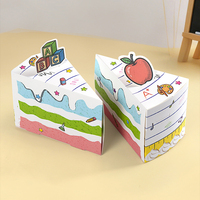 Boîte cadeau en carton triangulaire détachable en forme de gâteau créatif, thème rentrée scolaire, pour fêtes sur le campus, emballage de friandises