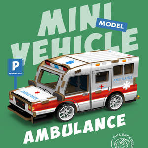 Puzzle en Bois 3D Artisanat Diorama Puzzle Mini Modèle de Voiture de Police Puzzle Jouets - Product Image 2