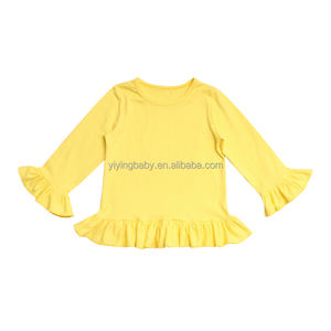 T-shirt Casual primavera per ragazze <span class=keywords><strong>con</strong></span> o-collo a manica lunga e cotone <span class=keywords><strong>con</strong></span> <span class=keywords><strong>volant</strong></span> di alta qualità per neonati abbigliamento da ragazza - Product Image 4