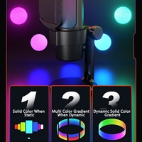 Nuovo Kit Microfono a Condensatore Professionale M8-35 per Gaming 2025, Cardioide con Illuminazione RGB, Cancellazione del Rumore, Scheda Audio USB-A Cablata in Metallo