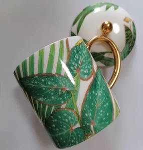 Services de table royaux de haute qualité, ensembles de vaisselle en céramique, feuilles de forêt tropicale, vaisselle minimaliste, ustensiles de cuisine - Product Image 6