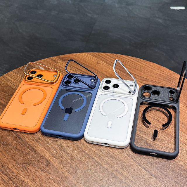 Lens Kickstand Magnetic Phone Case for iphone 17 16 15 Pro Max Full Cover Shockproof