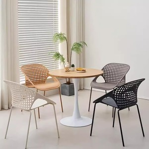 Sillas de salón minimalistas modernas, silla de plástico hermética para Hotel y Patio para restaurante y jardín - Product Image 5