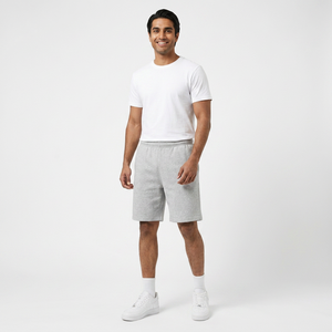 Shorts pour hommes en mélange de nylon et coton, écologiques, respirants, sportifs, unis, en laine, décontractés, broderie basketball, livraison DDP personnalisée - Product Image 1