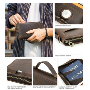 <strong>Family</strong> Travel <strong>Wallet</strong> Rfid <strong>Passport</strong> Holder Leather Anti-Lost <strong>Passport</strong> <strong>Wallet</strong> With Slot ForAirtag Mens Leather Clutch Phone <strong>Wallet</strong> - Product Image 4