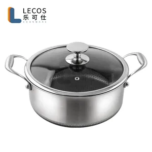 Food Grade Stainless Steel Hybrid Deep Stock Pot Heavy Duty Large Nonstick Soup Pot For Stew Simmering Soup