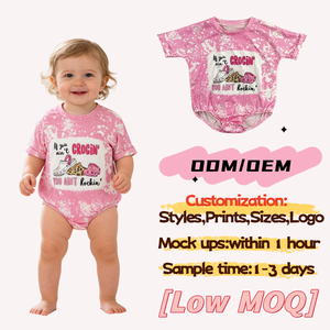 Ropa Gráfica Personalizada ODM para Bebés Recién Nacidas, Pelele de Verano de Manga Corta, Body Burbuja, Atuendo Lindo de Una Pieza - Product Image 1