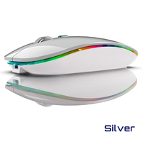 Souris sans fil RGB 2.4G+BT avec rétroéclairage, souris silencieuse ergonomique rechargeable pour tablette, ordinateur portable