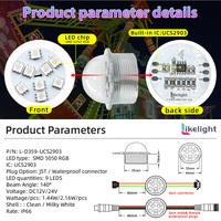 Luz Puntual de Píxel Direccionable UCS2903 RGB SMD5050 de 35 mm, 9 LED, DC12V 24V, IP66, para Decoración de Fachadas de Parques Temáticos, Iluminación de Atracciones