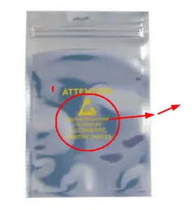 3.5 square bottom zipper storage plastic trash envelope proline esd anti static bag Sticker sheilding bag 300mm*400 350mm 320mm