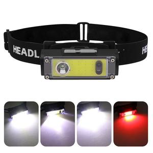 Linterna frontal XPE Cob Led recargable con batería y modo de luz roja para ciclismo y pesca - Product Image 1