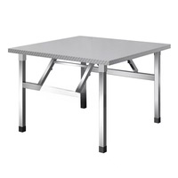 Table pliante portable en acier inoxydable, station de travail pour le camping et les barbecues en plein air