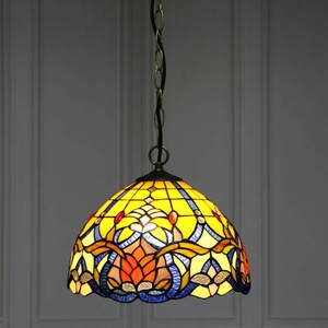 Lámpara Colgante Estilo Tiffany LongHuiJing de 12 Pulgadas, Pantalla de Vidrio de Colores Barroco, Luces de Techo - Product Image 5
