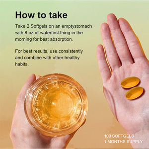 Complément de Curcuma et <span class=keywords><strong>Gingembre</strong></span> en Comprimés Gélifiés 100 Capsules Molles Halal Extrait de Poivre Noir Curcuminoïdes Sans OGM Favorise la Santé Articulaire - Product Image 5