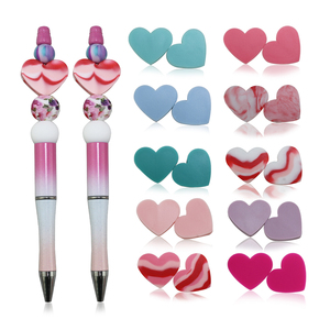 Nouveauté : Perles en silicone personnalisées en forme de cœur pour la Saint-Valentin, idéales pour colliers, fabrication de sucettes et bijoux, design couple amoureux - Product Image 4
