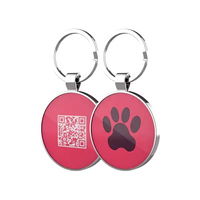 13.56mhz NFC Dog Tag Epoxy RFID NFC Tag avec Unique QR Code Metal NFC Key Fob Tag Pour Chien Chat Tracking